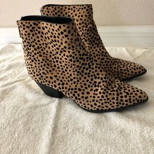 Quipid Leopard Print Faux Suede Ankle Boots *WORN ONCE*  Size 8-9